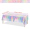 4-Pack Iridescent Plastic Tablecloths - Shiny Disposable Laser Rectangle Table Covers with Holographic Foil, Ideal for Parties, Birthdays, Bridal Showers, Weddings, and Christmas (54" x 108")